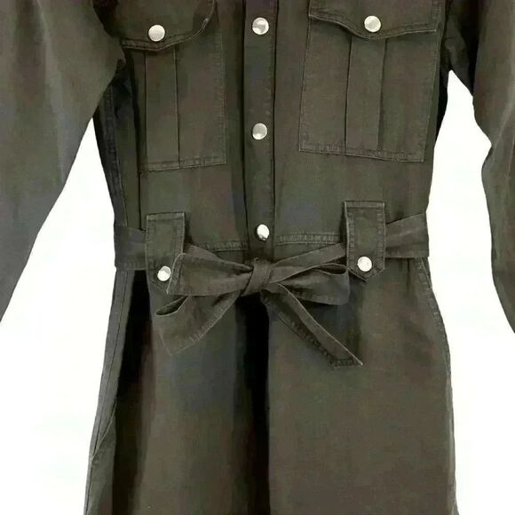 OVERLOVER Mulholland Utility Jumpsuit in Dark Gray Cotton Linen Size Medium - Picture 3 of 9